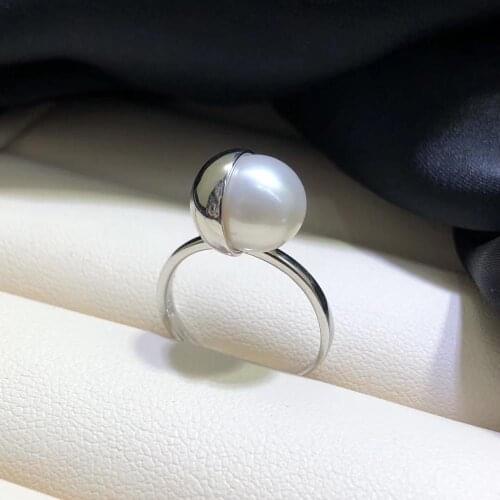 NEW 925 Sterling Silver Ring Finger Ring Settings Findings Base Adjustable Jewelry Parts Fittings Accessories for Pearls