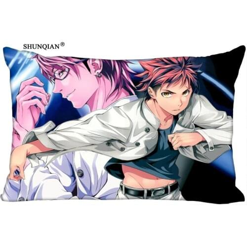 Custom Shokugeki no Soma Printed Pillowcase Two Sides Home Living room cushion Rectangular Silk Pillowcase More size