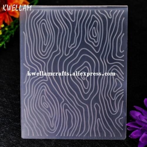 Wood Grain Plastic Embossing Folder For Scrapbook DIY Album Card Tool Plastic Template 12.1x15.3cm KW7073118