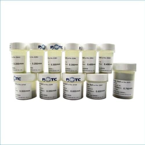 PMTC 250Kpcs Leaded Solder Balls Tin Beads Particles 0.5 0.55 0.6 0.65 0.76 0.889mm For BGA IC Chip Soldering Reballing Sn63/Pb3