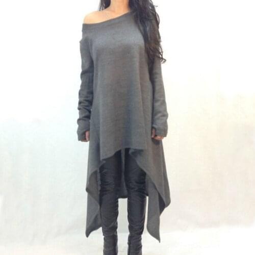 Casual O-Neck Solid Long Shirt And Blouses Spring Fashion Ladies Shirts Tops Fashion Irregular Hems Long Sleeve Blouse