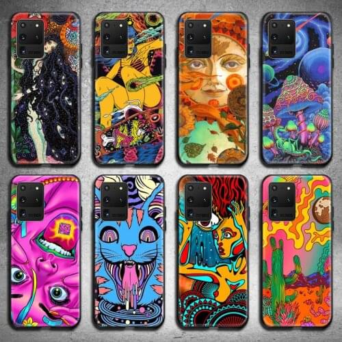 Colourful Psychedelic Trippy Art Phone Case For Samsung Galaxy S20 FE plus Ultra S6 S7 edge S8 S9 plus S10 5G lite 2020