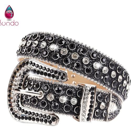 Newest Rhinestone belt Y2k Punk Hot Girl Style Buckle Belt Genuine PU Leather Diamond Belts 3.8cm Width Cool Ladies Crystal Belt