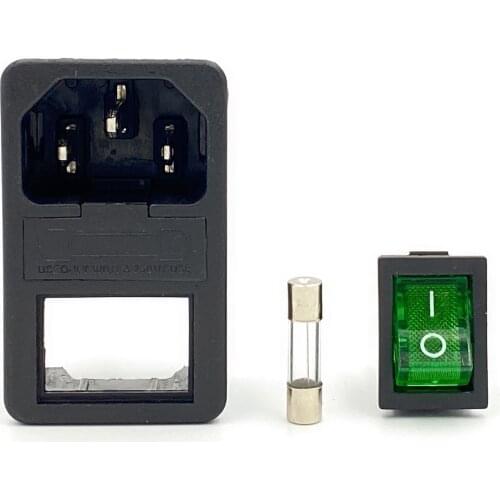 With 10A Fuse! Red Rocker Switch Fused IEC320 C14 Inlet Power Socket Fuse Switch Connector Plug Connector Red Green Blue Black