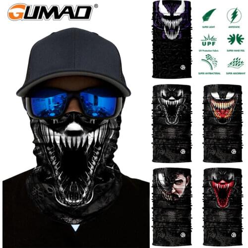 Men Magic Masks Bandana Print Ski Neck Gaiter Half Face Cover Mask Tube Scarf Venom Hiking Cycling Bikes Women Scarves Headband