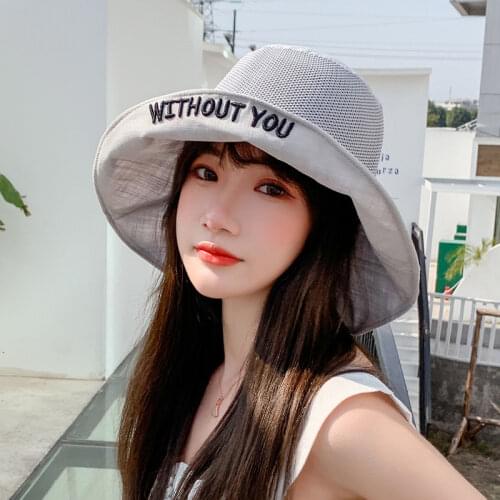 Fisherman hat female thin section breathable sunscreen hat Korean version of the spring and summer sun hat all-match trend