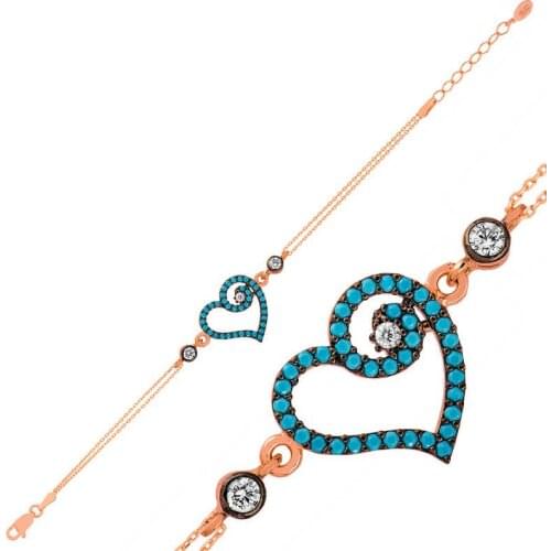 Tevuli 925 Sterling Silver Blue Heart Women Bracelet