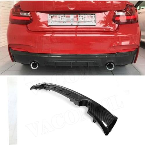 Carbon Fiber Rear Bumper Lip Diffuser for BMW 2 Series F22 M sport 2014-2017 E Style Spoiler Fiber Glass