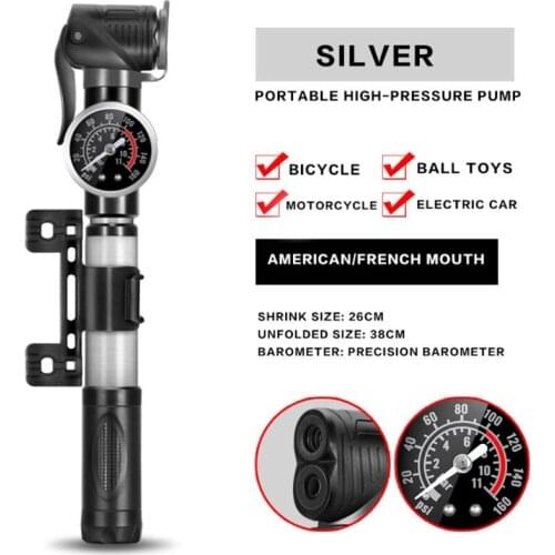 A5KC Bike Floor Pump - High Pressure 160PSI - Presta Val-ve Bike Pump Automatically Switches to Schrader for Road, MTB & BMX