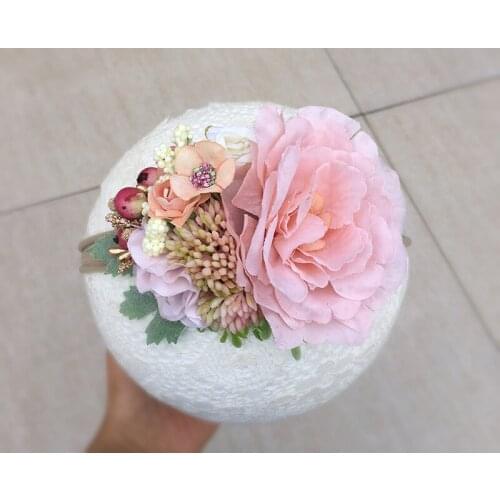 Spring Coral Flower Floral Headband