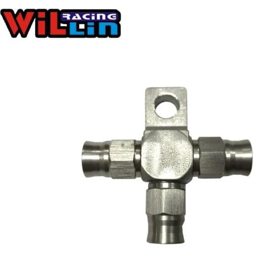 WILLIN - Stainless steel Hose Tee Block AN3 with Mount Tab Brake system Fitting (WX5136-03)