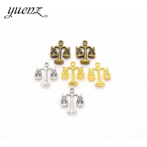 YuenZ 15pcs Antique silver color Metal alloy Balance Charms Pendants Necklace Beads for DIY Big Hole Beads Bracelets Charms J106