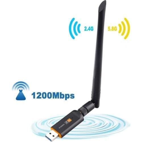 10pcs Wireless USB Wifi Adapter 1200Mbps Lan USB Ethernet 2.4G 5G Dual Band Wi-fi Network Card Wifi Dongle