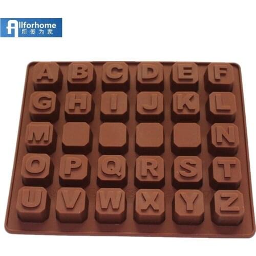 26 Uppercase Letter Chocolate DIY Mold Alphabet Silicone Ice Cube Tray Ice Mold Cake Dessert Mould Cake Fondant Decorating Tool