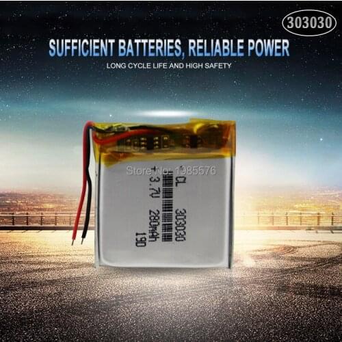 3.7v 210mAh 303030 Rechargeable Lipo Battery For GPS MP4 Camera Power Bank Tablet Electric Toys PAD DVD Lithium Polymer Battery