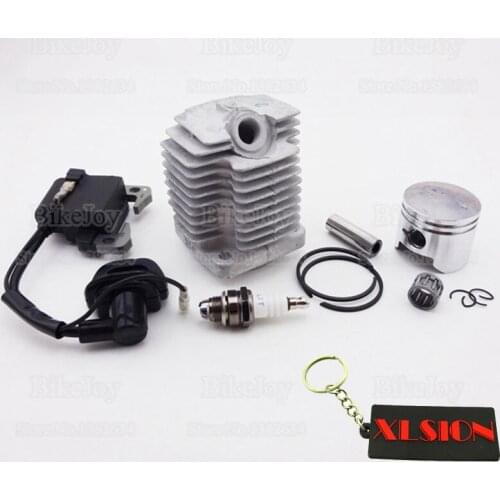 3 Electrode L7T Spark Plug + Ignition Coil + 44mm Cylinder Piston Kit for 49cc Mini Moto Pocket Dirt Bike Quad ATV Go Kart