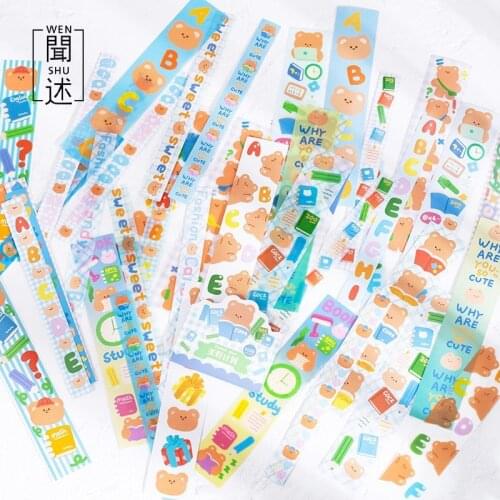 40 Pcs Kawaii Bear Animal Washi Paper And Pvc Waterproof Stickers Pack For Scrapbooking Balle Journal Album Diary Phone Case