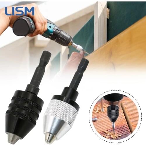 Keyless Drill Chuck Conversion Tool Screwdriver Impact Driver 1/4" Hex Shank Quick Change Adapter Chuck for Electric Drill