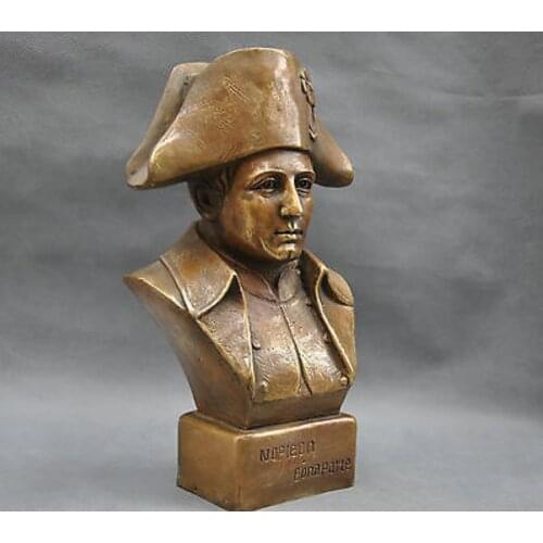 12'' France Hero Warrior Soldier Emperor Napoleon Bonaparte Bust Bronze Statue