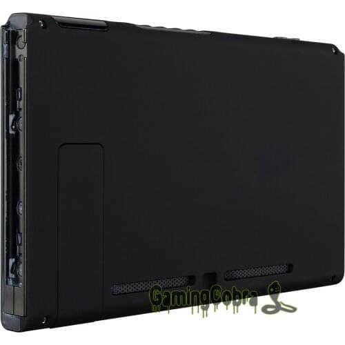 Soft Touch Black Console Back Plate DIY Replacement Housing Shell Case with Kickstand for Nintendo Switch Console
