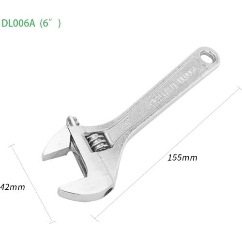 Deli 6/8/10/12 Inches Adjustable Spanner Carbon Steel Open-End Wrench Can Screw Water Pipes, Nuts, Auto Parts, Etc