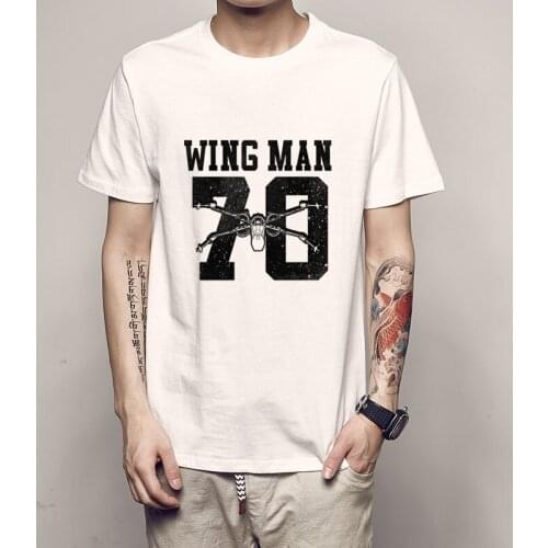X-Wing Wing Man Hiphop New Fashion Summer Tshirt Men O-neck Cotton Comfortable T-shirt Casual Tshirt Homme Short Sleeve Printing