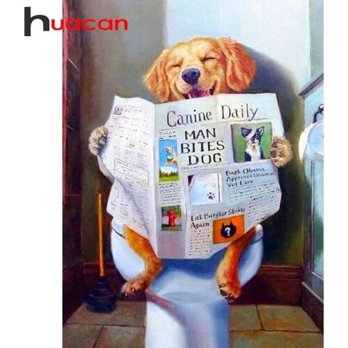 Huacan New Diamond Painting Full Square&Round Dog 5d DIY Diamond Embroidery Decoration Home Art Kit