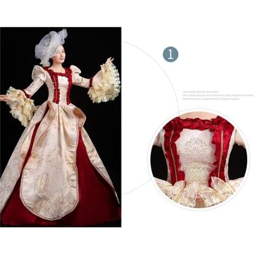 CUSTOMIZED SIZE Medieval Retro Gothiced Court Dress Royal Lady Ball Dress Square Neck Tight Waist Women Elegant Costume S-3XL