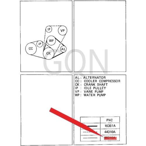 V-belt 1988-Toy ota TOW NLI TEA CEV ANW AGO NVA NLA NDC RUI SER air conditioning belt fan with dual air conditioning