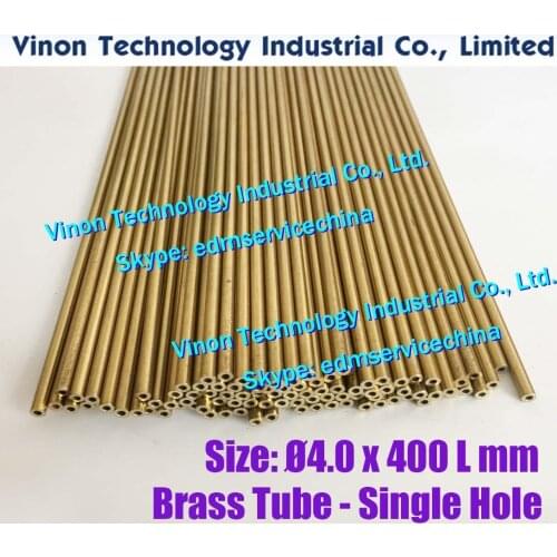 Ø4.0x400Lmm Brass Tube Single Hole (30PCS/LOT), Brass EDM Tubing Electrode Tube Diameter 4.0mm Length 400 for Electric Discharge