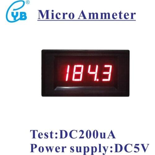 Micro Ampere Meter DC 200uA Current Meter LED Digital Ammeter DC Amp Panel Meter Supply Voltage DC5V Current Tester Amp Tester