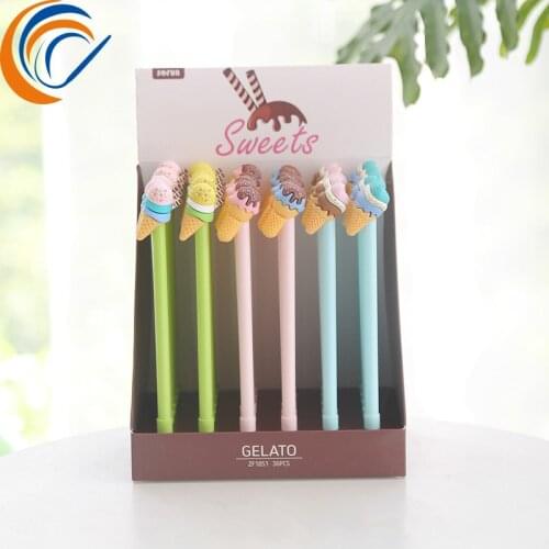 Cute Lovely Kawai Gel Pen 36 Pcs Per SET Plastic Gel Pen Childrens Stationery Factory