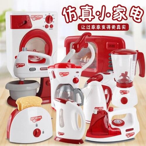 Mini Electric Full Function Toy Red Safety Plastic Simulation Appliance Kids Children Baby Girl Furniture Pretend Play Set Dolls
