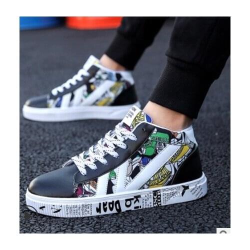 2020Men Shoes Casual Vulcanized Winter Sneakers Unisex Fashion Graffiti Light Breathable Couple Sports Shoes Walking Zapatos