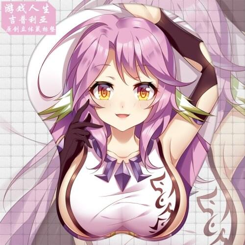 Game Anime NO GAME NO LIFE Shiro Jibril Close Number Cosplay 3D Soft Chest Gel Mat Wrist Rest Mousepad Student Xmas Gifts