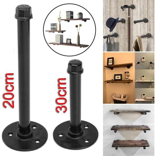 Wall Storage Shelf Holder Brackets Book Shelving Industrial Steampunk Iron Pipe Home Wall Install Solid Wood Shelf Decoration