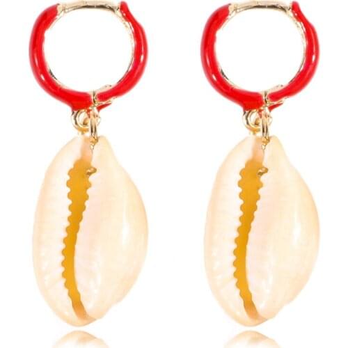 2020 New Shell Earrings Creative Design Earrings Summer Simple and Fashionable Street Shooting Alloy Earrings Women Wholesale