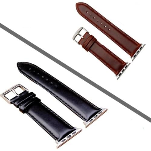 2017 new arrival real leather band for apple watch men wrist band for iwatch replacement official 5 colors giving connector