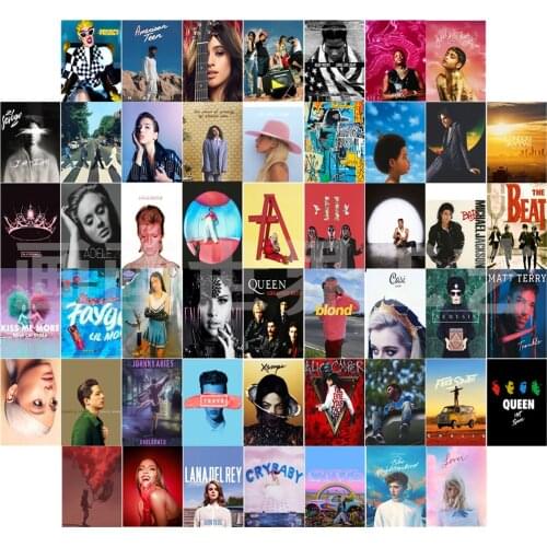 50Pcs Album Cover Aesthetic Pictures Wall Collage Sets Style Photo Collection Living Room Decor for Bedroon Teen Girl & Boy