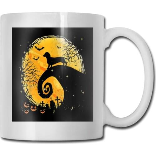 Official Moon Dog Dachshund Funny Cute Halloween Apparel Gift Discount Winter Kawaii Mug Cup