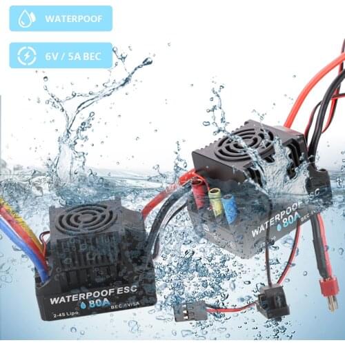 Platinum Waterproof 60A 80A Brushless ESC Electric Speed Controller Dust-proof for 1/8 1/10 1/12 RC Car Crawler RC Boat Part
