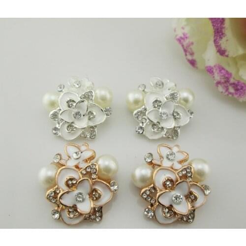BT249 27mm)5pcs fashion flatback rhinestone metal button embellishment