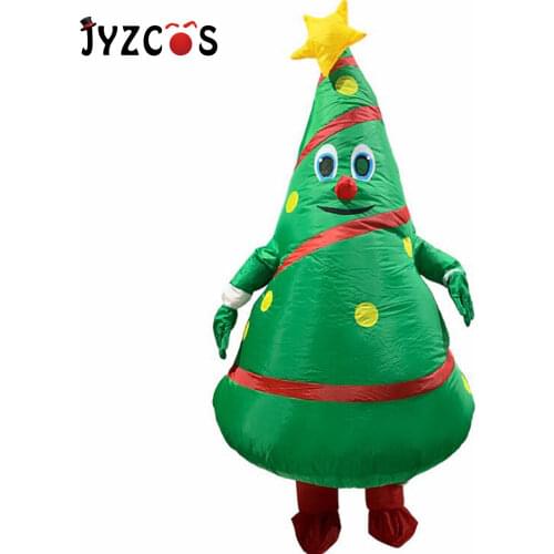 JYZCOS Christmas Cartoon Doll Costume Anime Inflatable Santa Claus Dress Up Props Funny Mascot Inflatable Christmas Tree Clothes