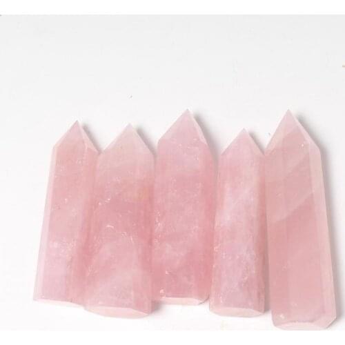 Rose quartz crystal wand point healing stones natural gemstone minerales healing pink decoration home decor