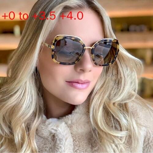 High Quality Sun Reading Glasses Leopard and Black Full Frame Glasses for Men Women Gray Sunglasses Diopter 1.0-3.5 NX