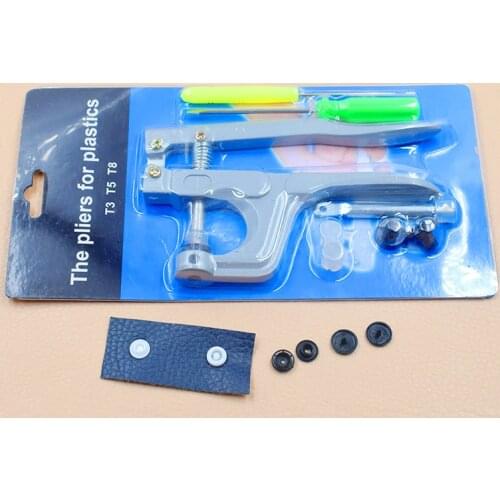 T3/T5/T8 Plastic Snap Button Installation Tool Set Resin Snap Button Hand Press Button Machine Concealed Button Manual Pliers