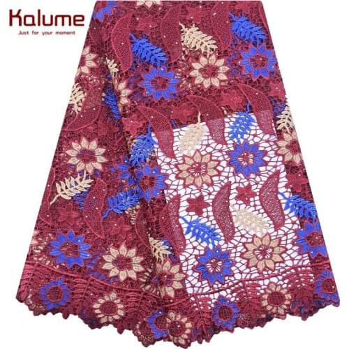 Kalume Unique Guipure Cord Lace Excellent Embroidered African Swiss Cord Lace fabric Nigerian occasional wear sewing Cloth F1975