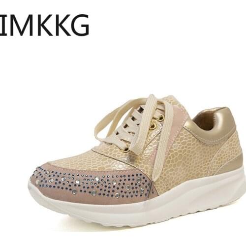 Women Shoes 2020 Autumn Casual Sneakers Shine Bling Rhinestone Vulcanized Shoes Lady Chunky Sport Shoes Women Sneakers
