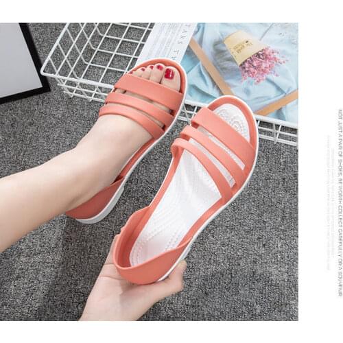 2021 Summer New Style Sandals Women Flat Beach Shoes Seaside Plastic Sandals Fashion Crystal Jelly Shoes Women Summer