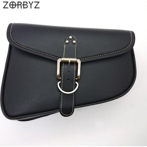 ZORBYZ Motorcycle Black Saddlebags Saddle Tool Pouch Side Bag Storage for Harley Honda